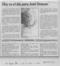 Hoy es el día para José Donoso  [artículo].