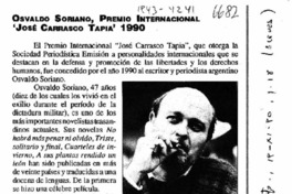 Osvaldo Soriano, Premio Internacional 'José Carrasco Tapia' 1990  [artículo].