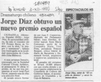 Jorge Díaz obtuvo un nuevo premio español  [artículo].