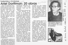 Ariel Dorfman, 20 obras  [artículo].