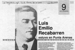 Luis Emilio Recabarren estuvo en Punta Arenas  [artículo] Marino Muñoz Lagos.