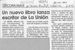 Un nuevo libro lanza escritor de La Unión  [artículo] Eliana Azócar.