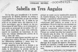 Sabella en tres ángulos  [artículo] Conrado Menzel.