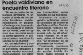 Poeta valdiviano en encuentro literario  [artículo].