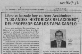 "Los Andes, históricas relaciones", del profesor Carlos Tapia Canelo  [artículo].