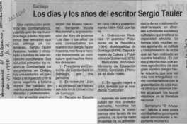 Los Días y los años del escritor Sergio Tauler  [artículo].