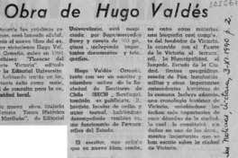 Obra de Hugo Valdés  [artículo].