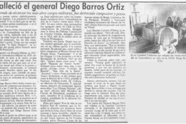 Falleció el general Diego Barros Ortiz