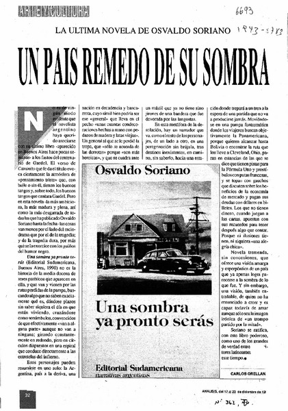 Un país remedo de su sombra  [artículo] Carlos Orellana.