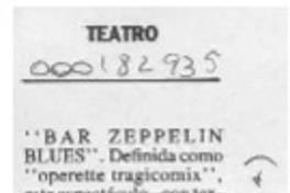 "Bar Zeppelin blues"  [artículo] Pedro Labra.