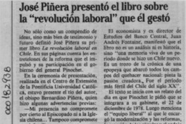 José Piñera presentó el libro sobre la "revolución laboral" que él gestó  [artículo].