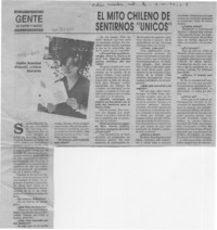 El Mito chileno de sentirnos "únicos"  [artículo].