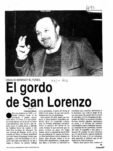 El gordo de San Lorenzo  [artículo] Francisco Mouat.