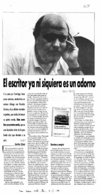 El escritor ya ni siquiera es un adorno  [artículo] Carlos Ossa.