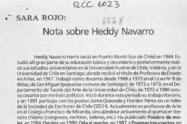 Nota sobre Heddy Navarro  [artículo] Sara Rojo.