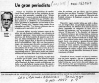 Un gran periodista  [artículo] Rodolfo Garcés Guzmán.