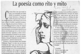 La poesía como rito y mito  [artículo] Jaime Valdivieso.