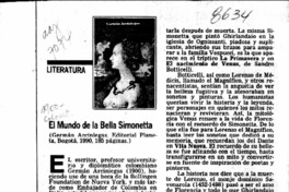 El mundo de la bella Simonetta  [artículo] María Ester Martínez Sanz.
