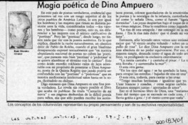Magia poética de Dina Ampuero  [artículo] Raúl Morales Alvarez.