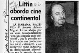 Littin aborda cine continental  [artículo].