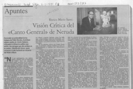 Visión crítica del "Canto general" de Neruda  [artículo] Beatriz Berger.