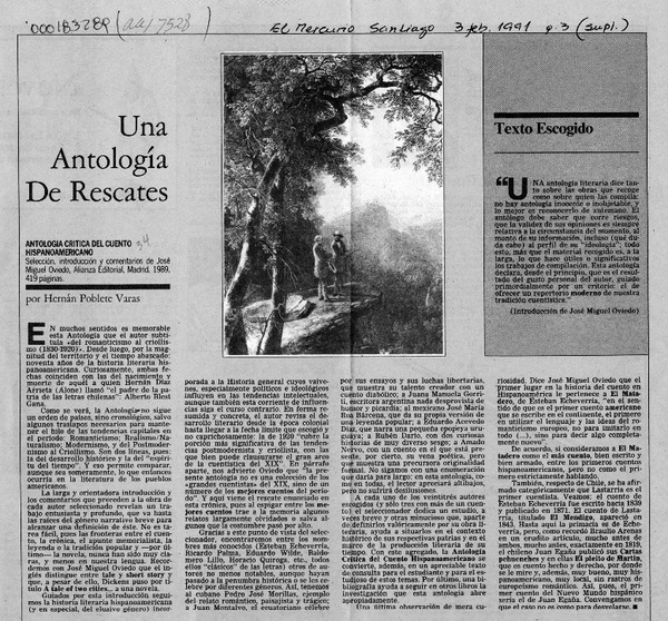 Una antología de rescates  [artículo] Hernán Poblete Varas.