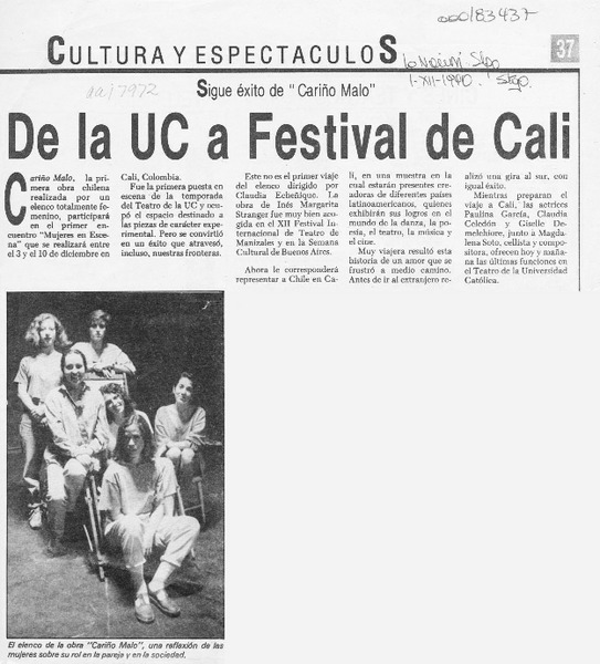 De la UC a Festival de Cali  [artículo].