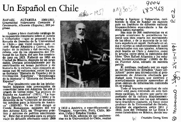 Un español en Chile  [artículo] Cristián Garay Vera.
