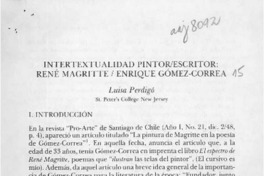 Intertextualidad pintorescritor; René Magritte/Enrique Gómez Correa