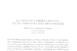 La prosa de Gabriela Mistral, o una verdadera joya desconocida