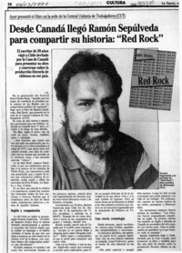 Desde Canadá llegó Ramón Sepúlveda para compartir su historia, "Red Rock"