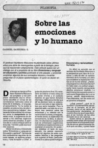 Sobre las emociones y lo humano  [artículo] Gabriel Sanhueza G.