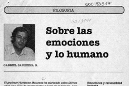 Sobre las emociones y lo humano  [artículo] Gabriel Sanhueza G.