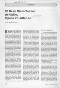 El gran circo-teatro de Chile, época 70 Allende  [artículo] Juan Andrés Piña.
