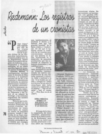 Riedemann, los registros de un cronista  [artículo] Luis Ernesto Cárcamo.