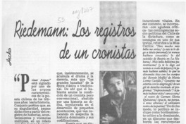 Riedemann, los registros de un cronista  [artículo] Luis Ernesto Cárcamo.