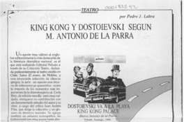 King Kong y Dostoiewski según M. Antonio de la Parra  [artículo] Pedro J. Labra.