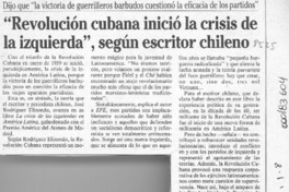 "Revolución cubana inició la crisis de la izquierda", según escritor chileno  [artículo].