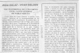 Voz testimonial de Luis Cortés en el "Canto general" de Pablo Neruda  [artículo] Alicia Galaz-Vivar Welden.