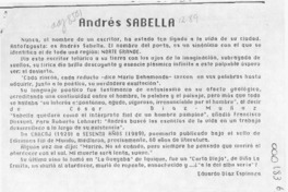 Andrés Sabella  [artículo] Eduardo Díaz Espinoza.