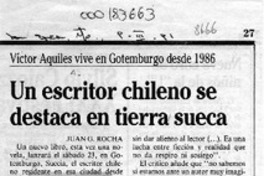 Un escritor chileno se destaca en tierra sueca  [artículo] Juan G. Rocha.
