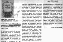 Análisis histórico del periodismo chileno  [artículo] Carlos Ossandón B.