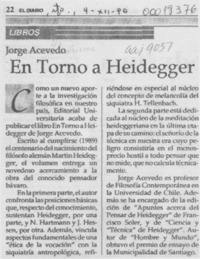 En torno a Heidegger