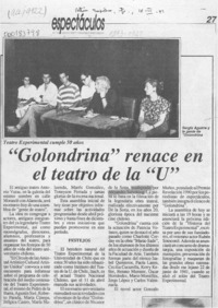 "Golondrina" renace en el teatro de la "U"  [artículo].