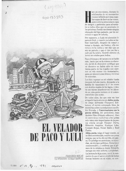 El velador de Paco y Lulú  [artículo] Francisco Mouat.