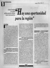 "Hay una oportunidad para la región"  [artículo] Carlos Monge.