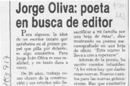 Jorge Oliva, poeta en busca de editor  [artículo].