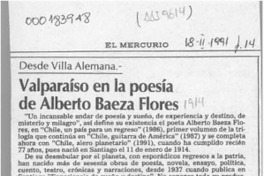 Valparaíso en la poesía de Alberto Baeza Flores  [artículo] Pedro Mardones Barrientos.