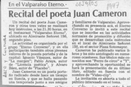 Recital del poeta Juan Cameron