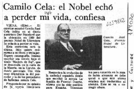 Camilo Cela, el Nobel echó a perder mi vida, confiesa  [artículo].